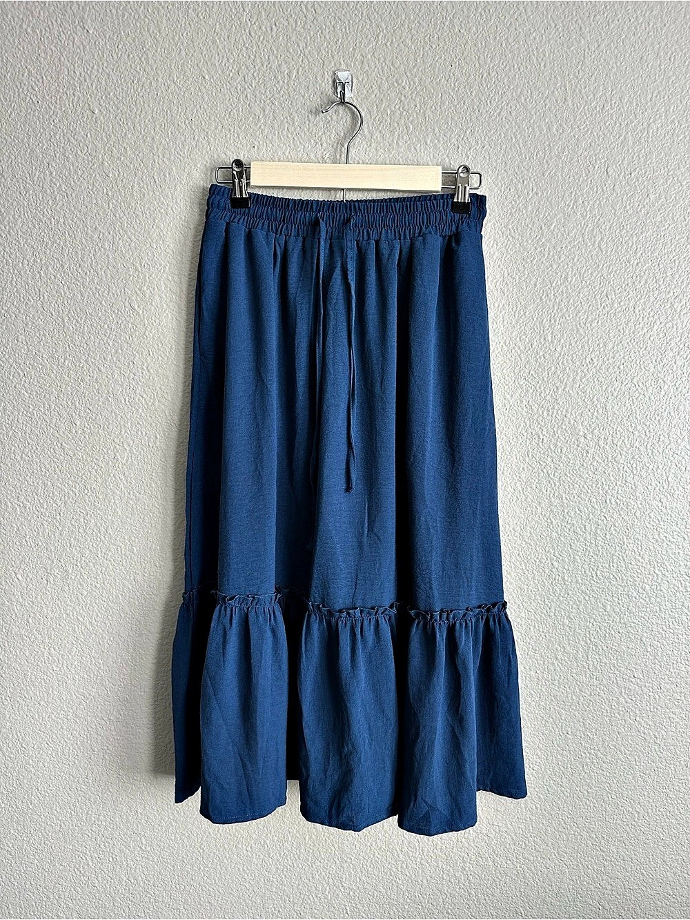 Your Style Tiered Maxi Skirt in Blue Size Small Like New